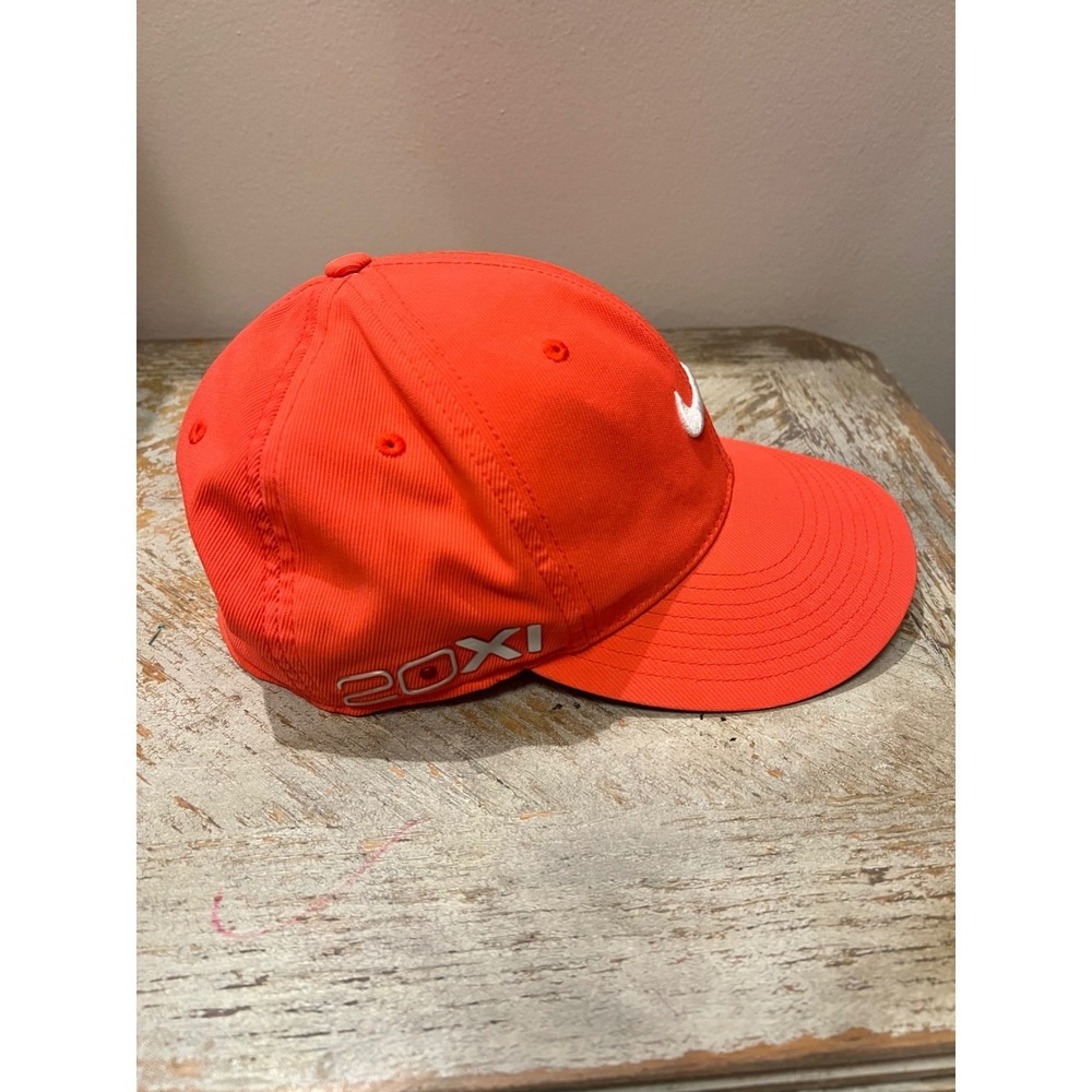 Nike Golf 20XI Flexfit Hat Neon Orange Crimson VR Logo Swoosh Cap Womens - Picture 3 of 7